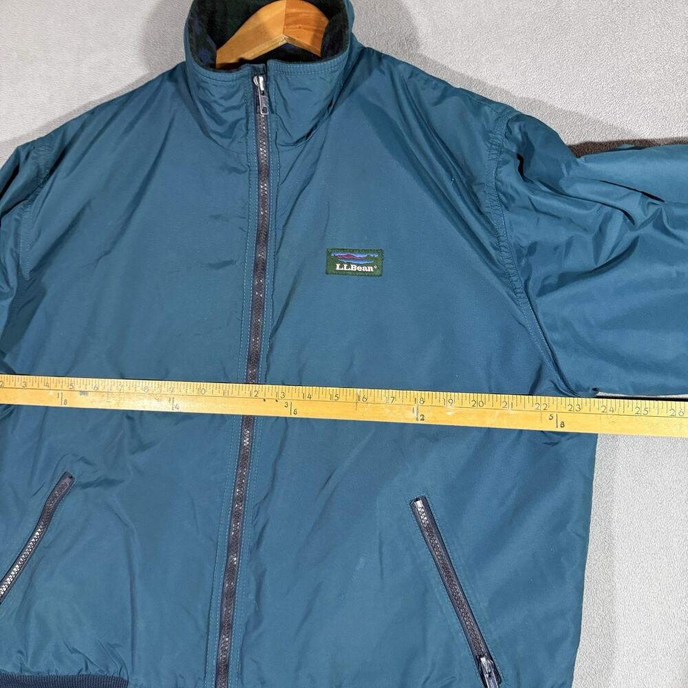 Vintage 80s L.L. Bean Warm Up Bomber Jacket Blue Fleece Lined Mens Large XL - Picture 9 of 11